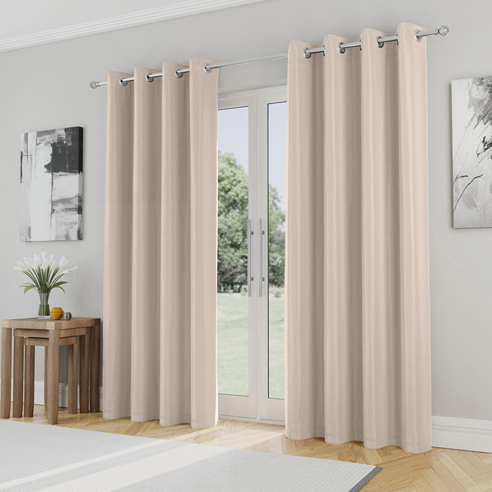Supersoft Eyelet, Beige - Ready Made Curtains - Image 3